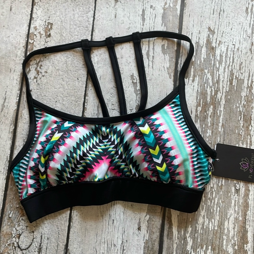 NWT!  Pink Lotus Movement Strappy Back Swim Top - Sz XS